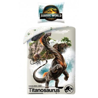Jurassic World Bettwäsche Set aus Mikrofaser Bettdeckenbezug 140 × 200 cm mit 70