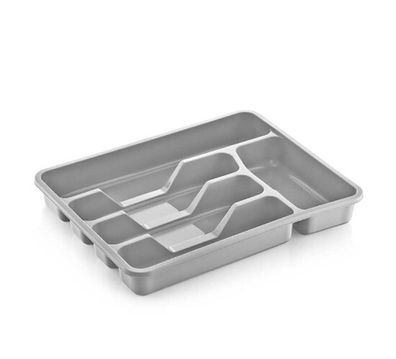 Michelino Besteckkasten in Grau - Schubladeniensatz 38,5 x 31 x 7 cm