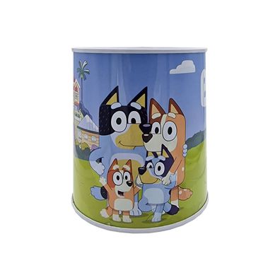 Bluey Spardose 12 × 10 × 10 cm Metall Sparbüchse zylindrisch mit Schlitz für Münze