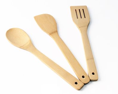 3-teiliges Bambus-Küchenhelfer-Set - Perfekt für Kochen, Braten & Servieren
