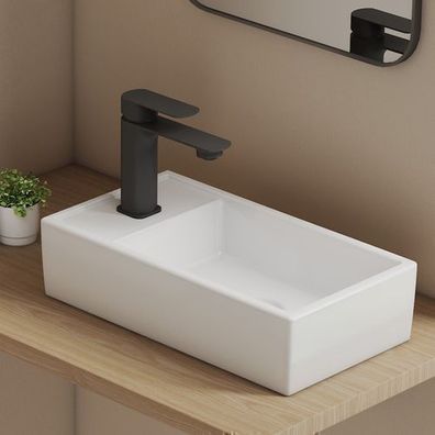 Keramik Waschbecken Aufsatzwaschbecken? Waschtisch Rechteckig Waschschale EMKE