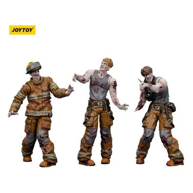 Joy Toy Zombie Dark Source Actionfiguren 3er-Pack Feuerwehrleute 8 cm