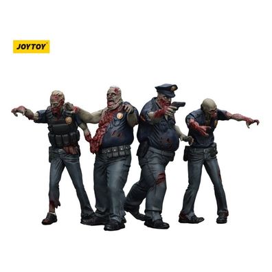 Joy Toy Zombie Dark Source Actionfiguren 4er-Pack Polizei (männlich) 8 cm