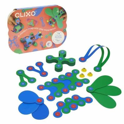 Carletto Deutschland Clixo magnetisches Bauspiel ? Crew Blue & Green (30 Teile)