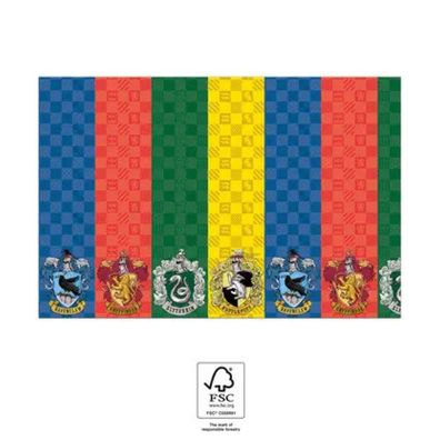 Harry Potter Hogwarts Houses Papier Tischdecke 120x180 cm FSC