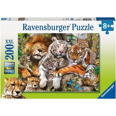 Ravensburger Ravensburger Puzzle Schmusende Raubkatzen, 200 XXL Teile