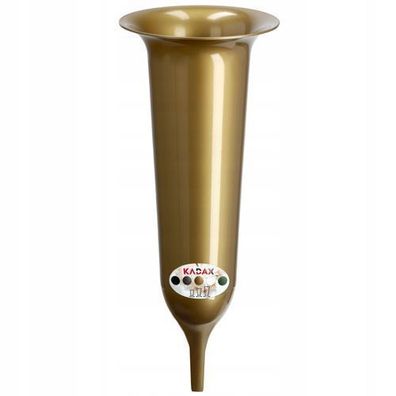 KADAX Grabvase, Blumenvase, Kunststoff-Vase, 13.5 cm, mit Erdspieß, gold