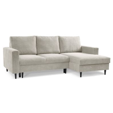 Selsey Nalika - Ecksofa mit Schlaffunktion, hellbeige, rechtsseitig