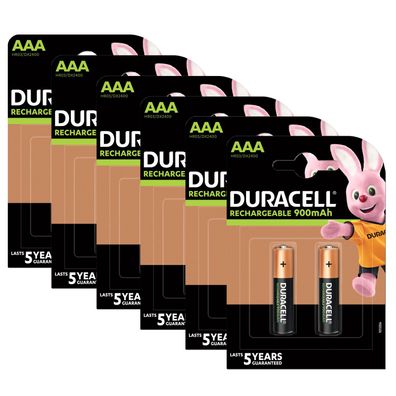 6x Duracell Akku Recharge Micro AAA HR03 NiMH 1.2V 900 mAh 2er Blister