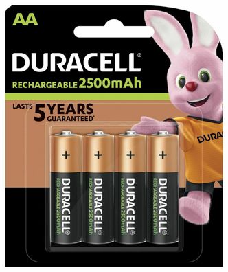 Duracell Akku Recharge Ultra Mignon AA HR6 NiMH 1,2V 2500 mAh 4er Blister