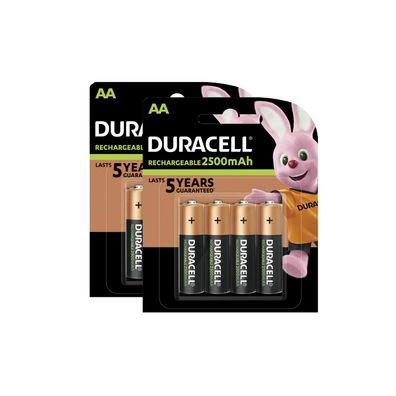 2x Duracell Akku Recharge Ultra Mignon AA HR6 NiMH 1,2V 2500 mAh 4er Blister