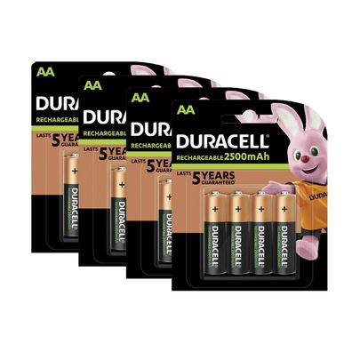 4x Duracell Akku Recharge Ultra Mignon AA HR6 NiMH 1,2V 2500 mAh 4er Blister