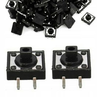 Rosfix Taster Tact Switch 12x12 mm – Höhe 7 mm | 2 Stück für Elektronikgeräte