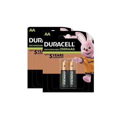 2x Duracell Akku NiMH Mignon AA HR06 1,2V 2500mAh 2er Blister