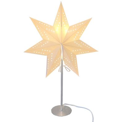 1053 Leuchter "Stellar" creme Edelstahl E14 mit Schalter Zuleitung 1,8m