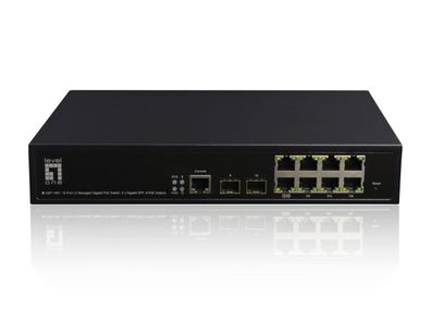 LevelOne GEP-1061 10-Port-L2-Managed-Gigabit-PoE-Switch, SFP