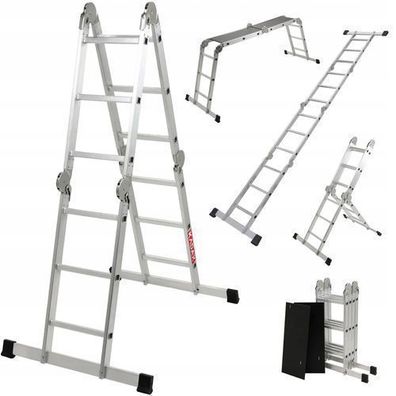 KADAX Mehrzweckleiter 12 Stufen, Vielzweckleiter bis 150kg