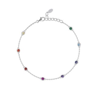 Mabina Damen Fußkette, 925 Silber 533375 Zirkonia Lichtpunkte
