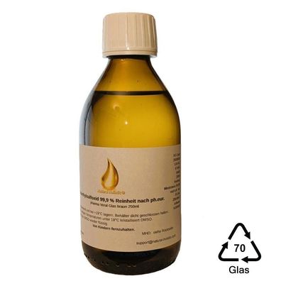 DMSO 99,9% Reinheit 250 ml nach ph. eur. im braunem pharma Sirup Glas