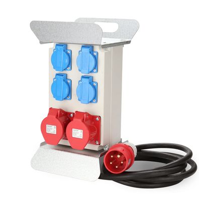 Herrselsam Stromverteiler 2x CEE 16A 400V 4x Schuko IP44 2,5m