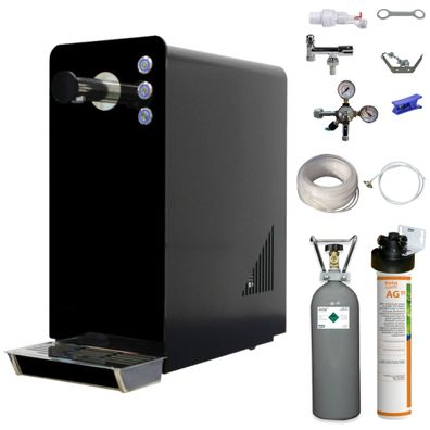 Tafelwasserzapfanlage Sprudelwassergerät BieTal® BT-15 SET schwarz mit Filter