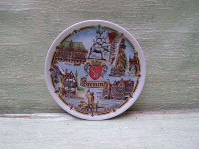 Sammelteller 10cm Bremen Theo Kühn Bavaria Germany Burgwindheim Souvenir Andenken