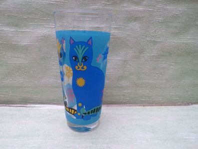 Anna Gill Ritzenhoff Glas Katzen "blau" 15x7cm Cats RAR