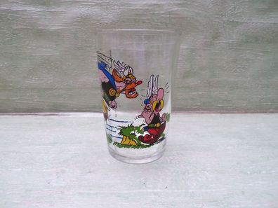 Dargaud Paris 1968 Uderzo Asterix und Obelix Glas 10x6,5cm unbeschädigt RAR
