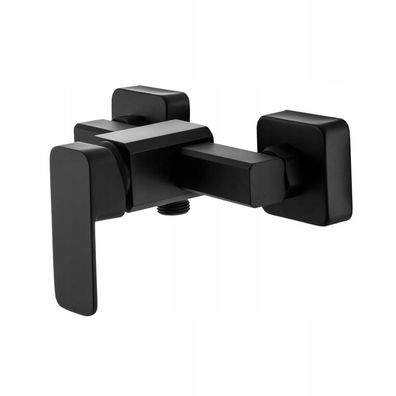 Moderne Duscharmatur Caro eckig Brausemischer schwarz Wasserhahn Bad Dusche