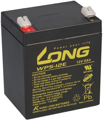 Kung Long Akku 12V 5Ah WP5-12E zyklenfest