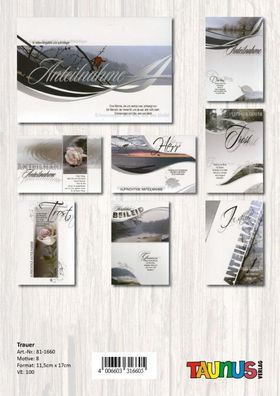 Trauerkarte - 100 Stück - 8 Motive