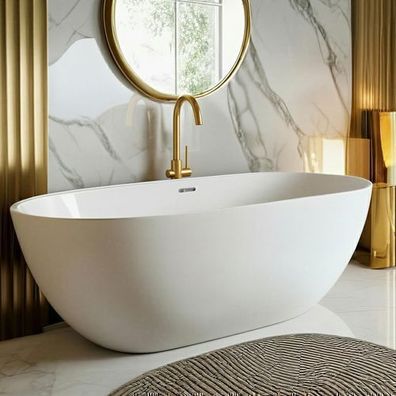 Freistehende Badewanne Bad Acrylwanne Wanne ULF 160x75 Ablauf Klick-Klack !