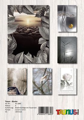 Trauerkarte - 100 Stück - 6 Motive