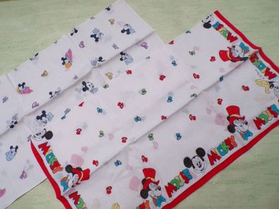 2 alte Halstücher Disney Baby Micky Maus 100% Baumwolle Italy 44x47cm