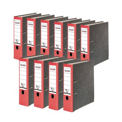 FALKEN Recycling Ordner Wolkenmarmor DIN A4 8 Rot