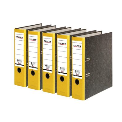 FALKEN Recyclingordner Wolkenmarmor DIN A4 8 Gelb