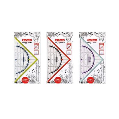 herlitz Geometriedreieck 16 cm farbig sortiert (keine Farbauswahl möglich!) 1