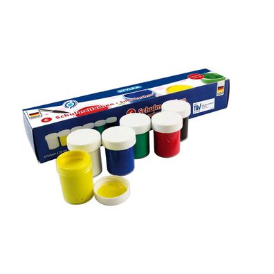 Stylex 28956 - Schulmalfarben Set 6 Malfarben Kinder den Farbtönen weiß rot