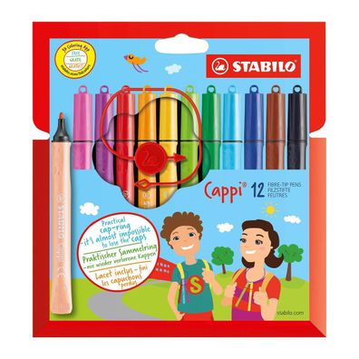 Stabilo - Filzstift mit Kappenring - Cappi - 12er Pack