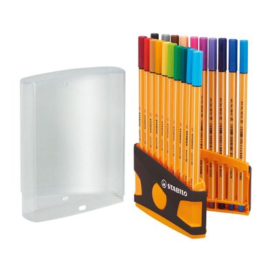 Stabilo - Fineliner - point 88 ColorParade - 20er Tischset in anthrazit/orange
