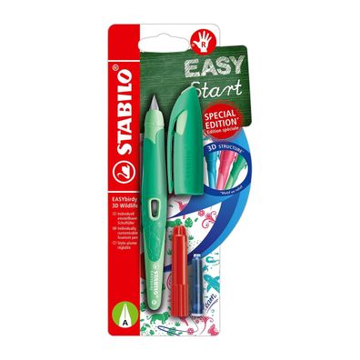 Stabilo EASYbirdy Füller ergonomisch Rechtshänder grün inkl Patrone Feder A Wildlife