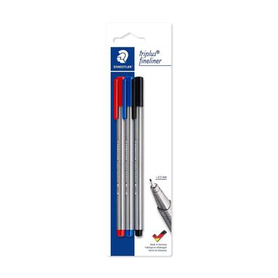 Staedtler 334-S BK3 Fineliner triplus sortiert 3 ST dreikant 0.3 mm Blisterkarte