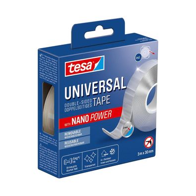 tesa Nano Tape - transparentes doppelseitiges Klebeband - leicht