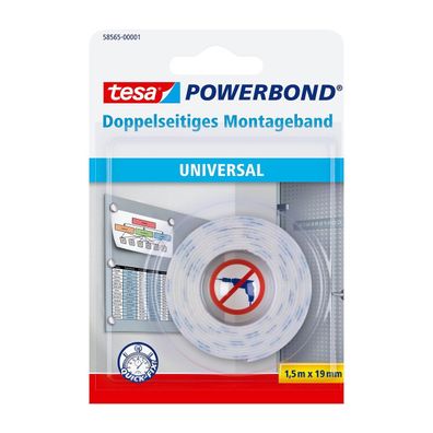 tesa Powerbond Montageband - doppelseitiges Montageklebeband Glas