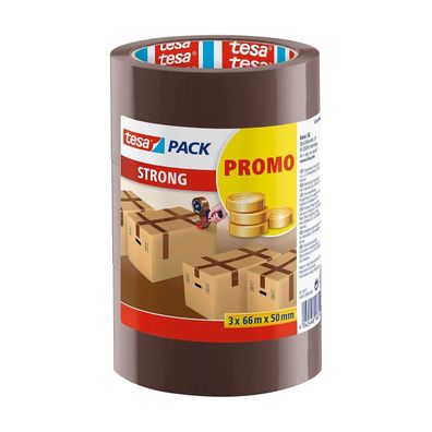 tesa tesapack Strong - Geräuscharmes Paketklebeband Verpacken von Paketen
