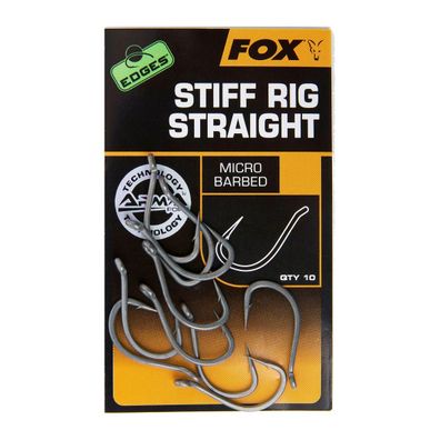 Fox Edges Armapoint Stiff Rig Straight Hooks Gr.4, 10 Haken Karpfen