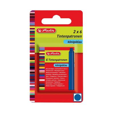 Herlitz Tintenpatrone Standard 2x6 Stück Blisterkarte blau