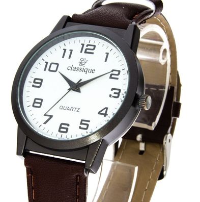 Herrenuhr Classique anthrazit braun weiß 40mm
