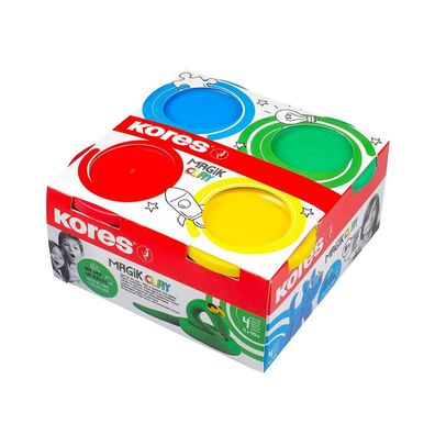 Kores Magik Clay Knetmasse 4 Farben x 40g Modellieren ungiftig Kinder