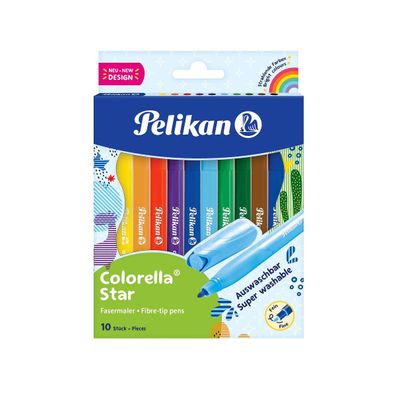 Pelikan Fasermaler Colorella Star C302 10 Farben Gelb Rot Malen Schule